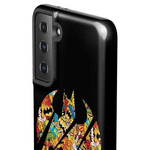 DC Comics Batman Silhouette Logo Vintage Pattern Galaxy S21 FE Pro Case