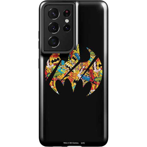 DC Comics Batman Silhouette Logo Vintage Pattern Galaxy S21 Ultra 5G Pro Case