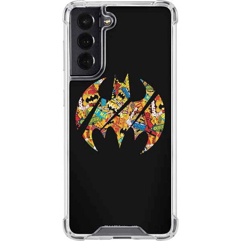 DC Comics Batman Silhouette Logo Vintage Pattern Galaxy S22 Clear Case