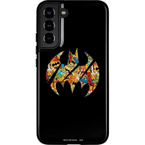DC Comics Batman Silhouette Logo Vintage Pattern Galaxy S22 Plus Pro Case
