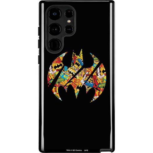 DC Comics Batman Silhouette Logo Vintage Pattern Galaxy S22 Ultra Pro Case