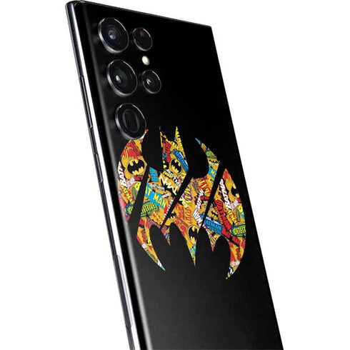 DC Comics Batman Silhouette Logo Vintage Pattern Galaxy S22 Ultra Skin