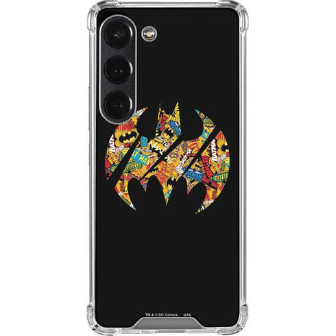 DC Comics Batman Silhouette Logo Vintage Pattern Galaxy S23 Clear Case