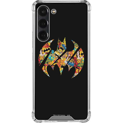 DC Comics Batman Silhouette Logo Vintage Pattern Galaxy S23 Plus Clear Case