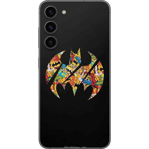 DC Comics Batman Silhouette Logo Vintage Pattern Galaxy S23 Plus Skin