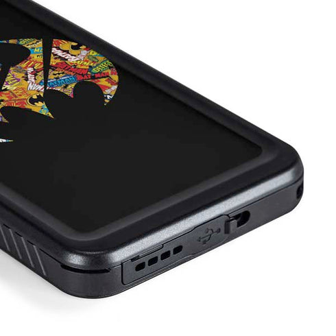 DC Comics Batman Silhouette Logo Vintage Pattern Galaxy S23 Plus Waterproof Case
