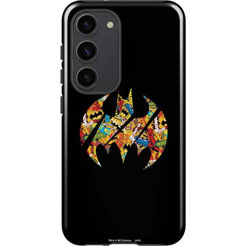 DC Comics Batman Silhouette Logo Vintage Pattern Galaxy S23 Pro Case