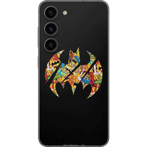 DC Comics Batman Silhouette Logo Vintage Pattern Galaxy S23 Skin