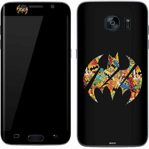 DC Comics Batman Silhouette Logo Vintage Pattern Galaxy S7 Skin