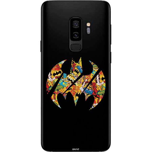 DC Comics Batman Silhouette Logo Vintage Pattern Galaxy S9 Plus Skin