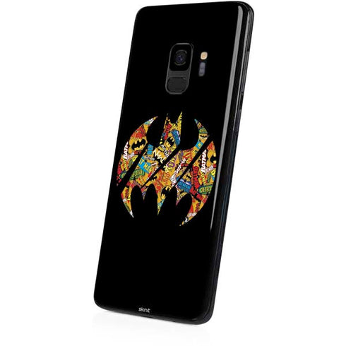 DC Comics Batman Silhouette Logo Vintage Pattern Galaxy S9 Skin