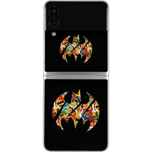 DC Comics Batman Silhouette Logo Vintage Pattern Galaxy Z Flip3 5G Skin