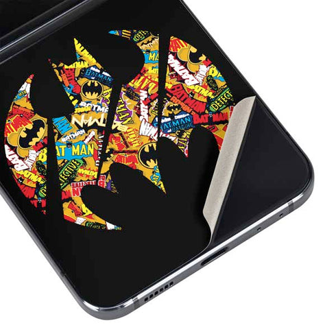 DC Comics Batman Silhouette Logo Vintage Pattern Galaxy Z Flip5 5G Skin