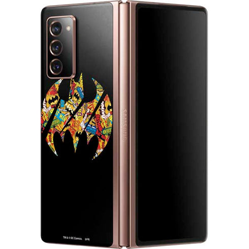 DC Comics Batman Silhouette Logo Vintage Pattern Galaxy Z Fold2 5G Skin