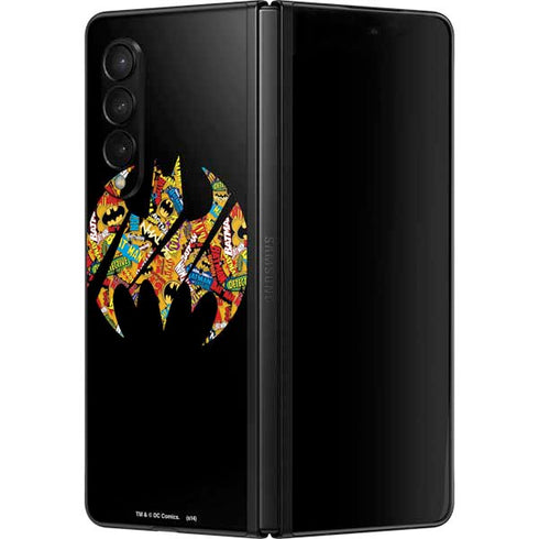 DC Comics Batman Silhouette Logo Vintage Pattern Galaxy Z Fold3 5G Skin