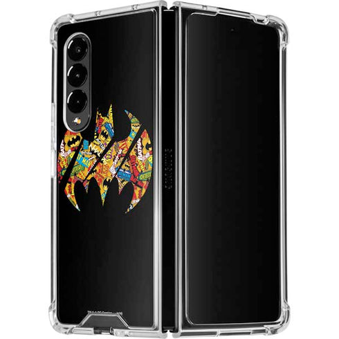 DC Comics Batman Silhouette Logo Vintage Pattern Galaxy Z Fold4 5G Clear Case