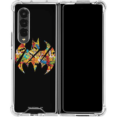 DC Comics Batman Silhouette Logo Vintage Pattern Galaxy Z Fold4 5G Clear Case