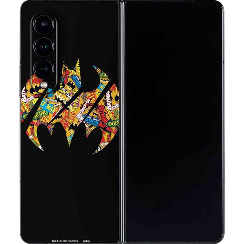DC Comics Batman Silhouette Logo Vintage Pattern Galaxy Z Fold4 5G Skin
