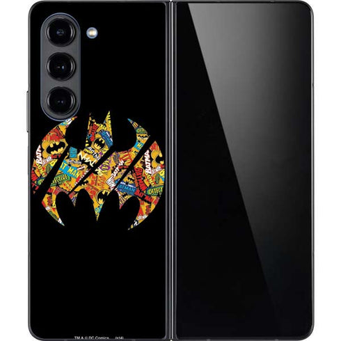 DC Comics Batman Silhouette Logo Vintage Pattern Galaxy Z Fold5 5G Skin
