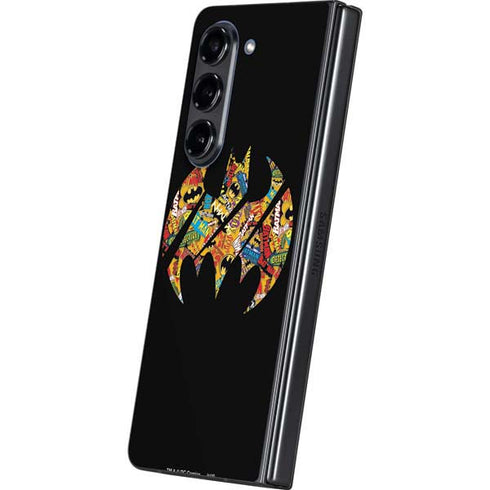 DC Comics Batman Silhouette Logo Vintage Pattern Galaxy Z Fold5 5G Skin