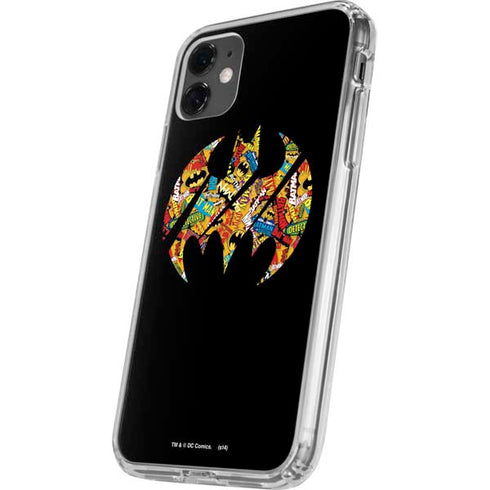 DC Comics Batman Silhouette Logo Vintage Pattern iPhone 11 Clear Case