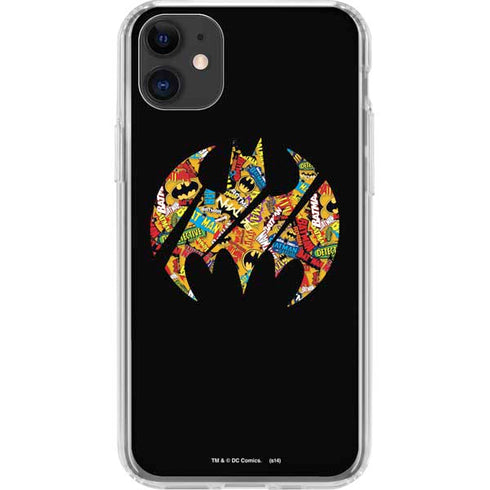DC Comics Batman Silhouette Logo Vintage Pattern iPhone 11 Clear Case