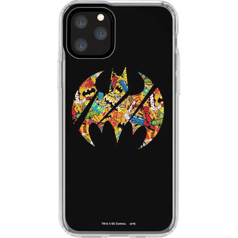 DC Comics Batman Silhouette Logo Vintage Pattern iPhone 11 Pro Clear Case