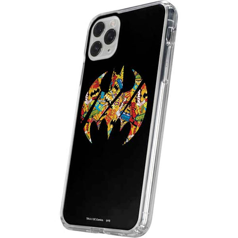 DC Comics Batman Silhouette Logo Vintage Pattern iPhone 11 Pro Clear Case