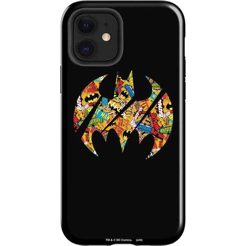 DC Comics Batman Silhouette Logo Vintage Pattern iPhone 12 Impact Case