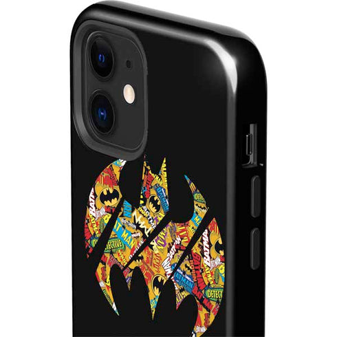 DC Comics Batman Silhouette Logo Vintage Pattern iPhone 12 Impact Case