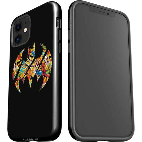 DC Comics Batman Silhouette Logo Vintage Pattern iPhone 12 Impact Case