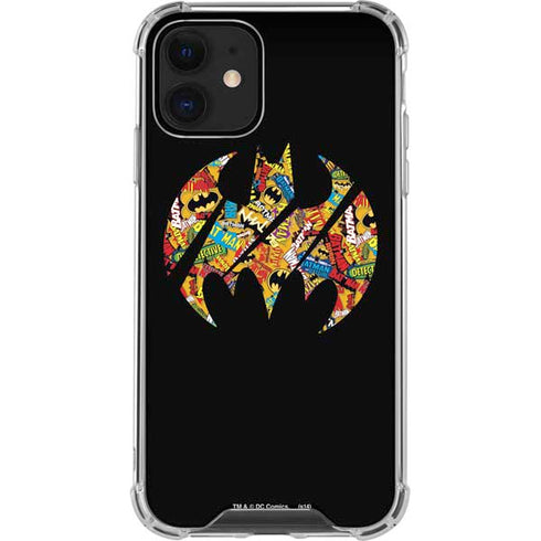 DC Comics Batman Silhouette Logo Vintage Pattern iPhone 12 Mini Clear Case