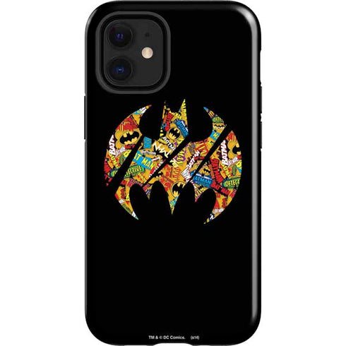 DC Comics Batman Silhouette Logo Vintage Pattern iPhone 12 Mini Impact Case