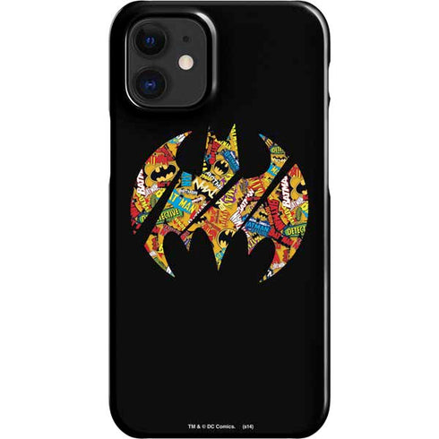 DC Comics Batman Silhouette Logo Vintage Pattern iPhone 12 Mini Lite Case
