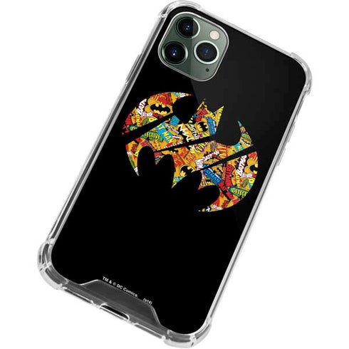 DC Comics Batman Silhouette Logo Vintage Pattern iPhone 12 Pro Clear Case