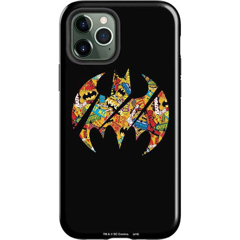 DC Comics Batman Silhouette Logo Vintage Pattern iPhone 12 Pro Impact Case