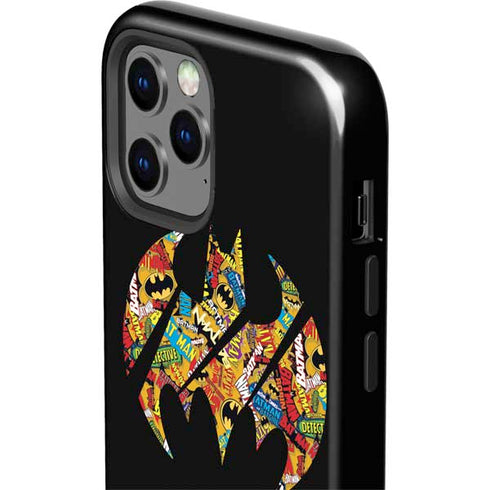 DC Comics Batman Silhouette Logo Vintage Pattern iPhone 12 Pro Impact Case