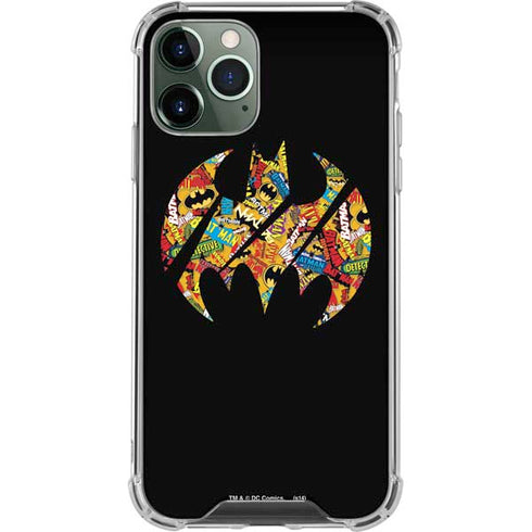 DC Comics Batman Silhouette Logo Vintage Pattern iPhone 12 Pro Max Clear Case