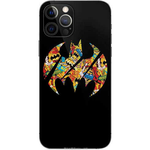 DC Comics Batman Silhouette Logo Vintage Pattern iPhone 12 Pro Skin