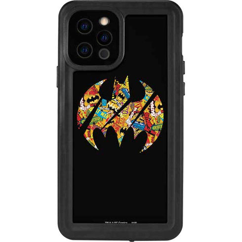 DC Comics Batman Silhouette Logo Vintage Pattern iPhone 12 Pro Waterproof Case