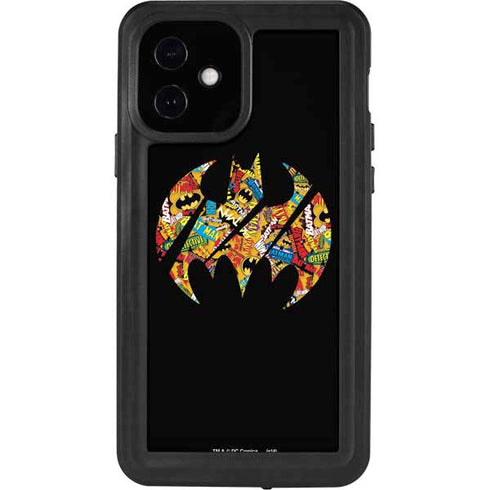 DC Comics Batman Silhouette Logo Vintage Pattern iPhone 12 Waterproof Case