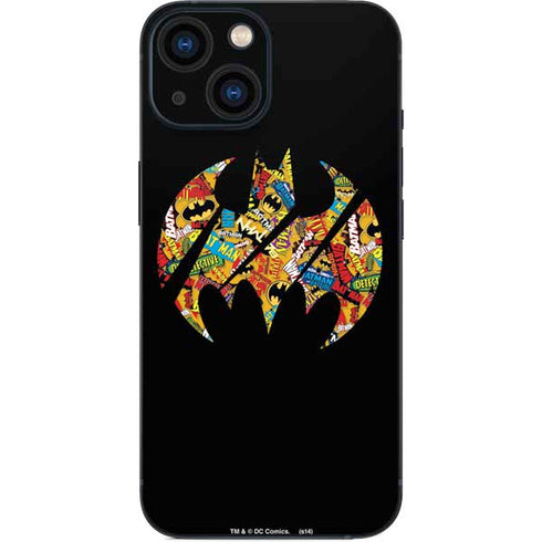 DC Comics Batman Silhouette Logo Vintage Pattern iPhone 13 Mini Skin