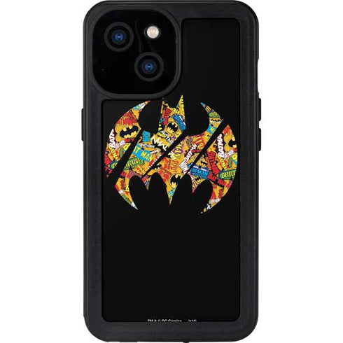 DC Comics Batman Silhouette Logo Vintage Pattern iPhone 13 Mini Waterproof Case