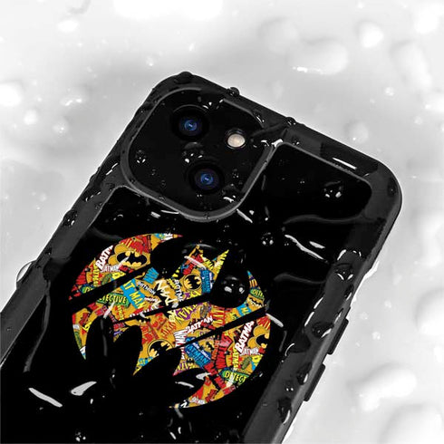 DC Comics Batman Silhouette Logo Vintage Pattern iPhone 13 Mini Waterproof Case