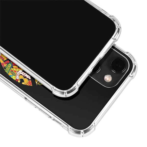 DC Comics Batman Silhouette Logo Vintage Pattern iPhone 14 Plus Clear Case