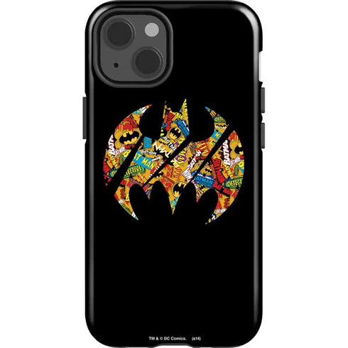 DC Comics Batman Silhouette Logo Vintage Pattern iPhone 14 Impact Case