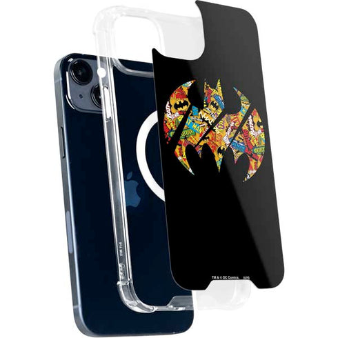 DC Comics Batman Silhouette Logo Vintage Pattern iPhone 15 Plus MagSafe Case