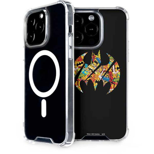DC Comics Batman Silhouette Logo Vintage Pattern iPhone 15 Pro MagSafe Case