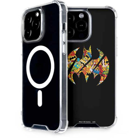 DC Comics Batman Silhouette Logo Vintage Pattern iPhone 14 Pro Max MagSafe Case