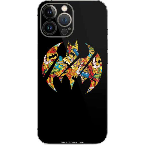DC Comics Batman Silhouette Logo Vintage Pattern iPhone 14 Pro Max Skin